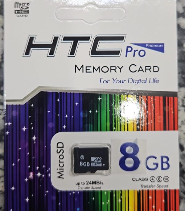 HTC Pro 8GB MicroSD Memory Card – Class 10, Up to 24MB/s Transfer Speed