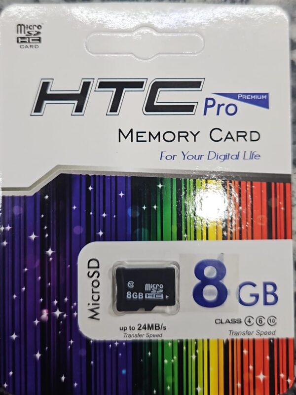 HTC Pro 8GB MicroSD Memory Card – Class 10, Up to 24MB/s Transfer Speed