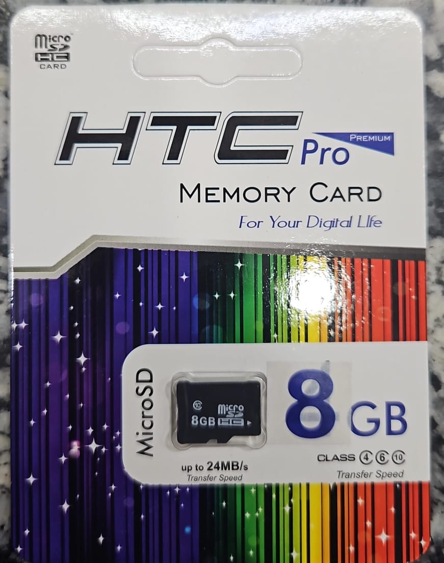 HTC Pro 8GB MicroSD Memory Card – Class 10, Up to 24MB/s Transfer Speed